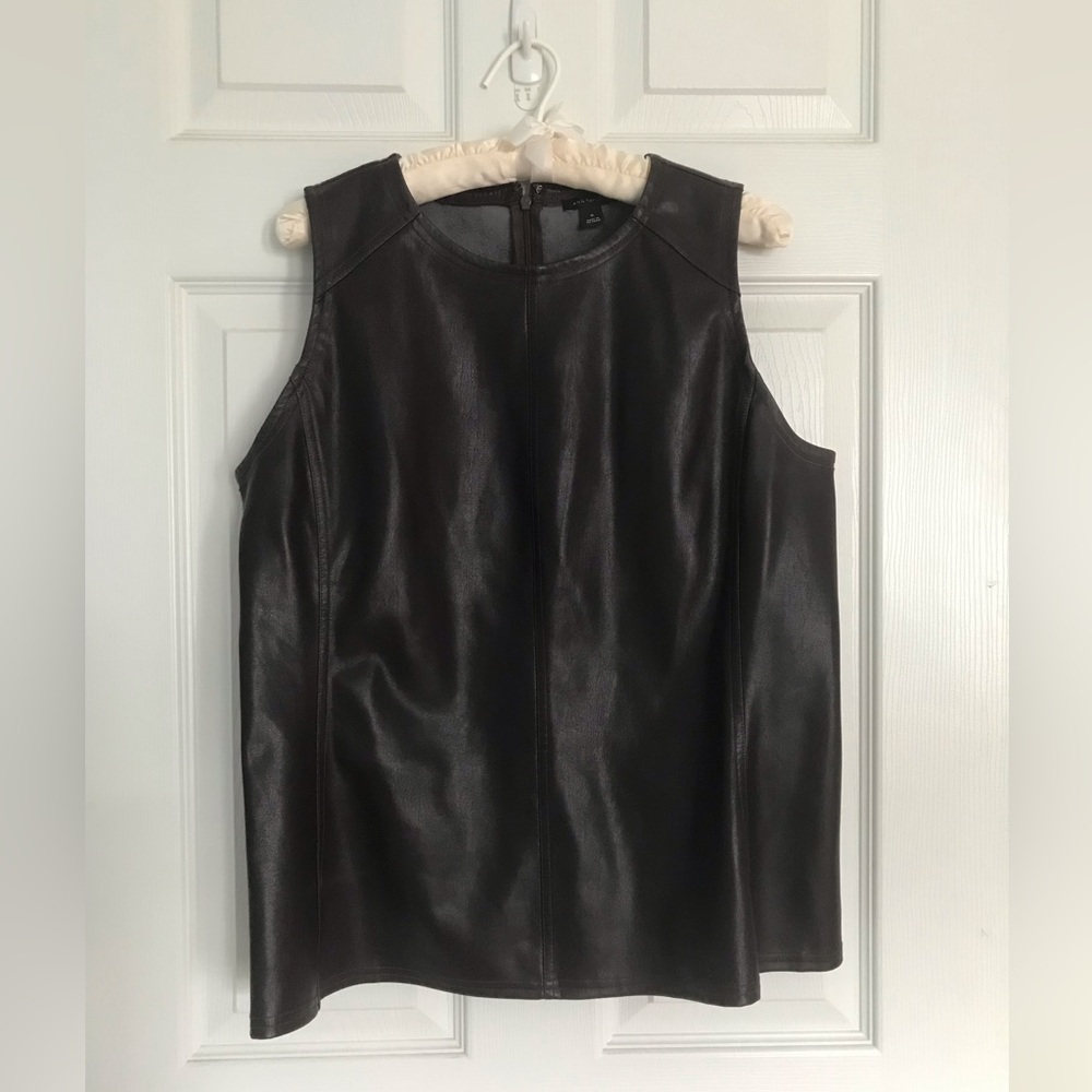 Ann Taylor faux leather sleeveless top